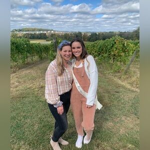 1.4.3. Story by Line Up Corduroy Overalls in Blush 
with hemmed legs